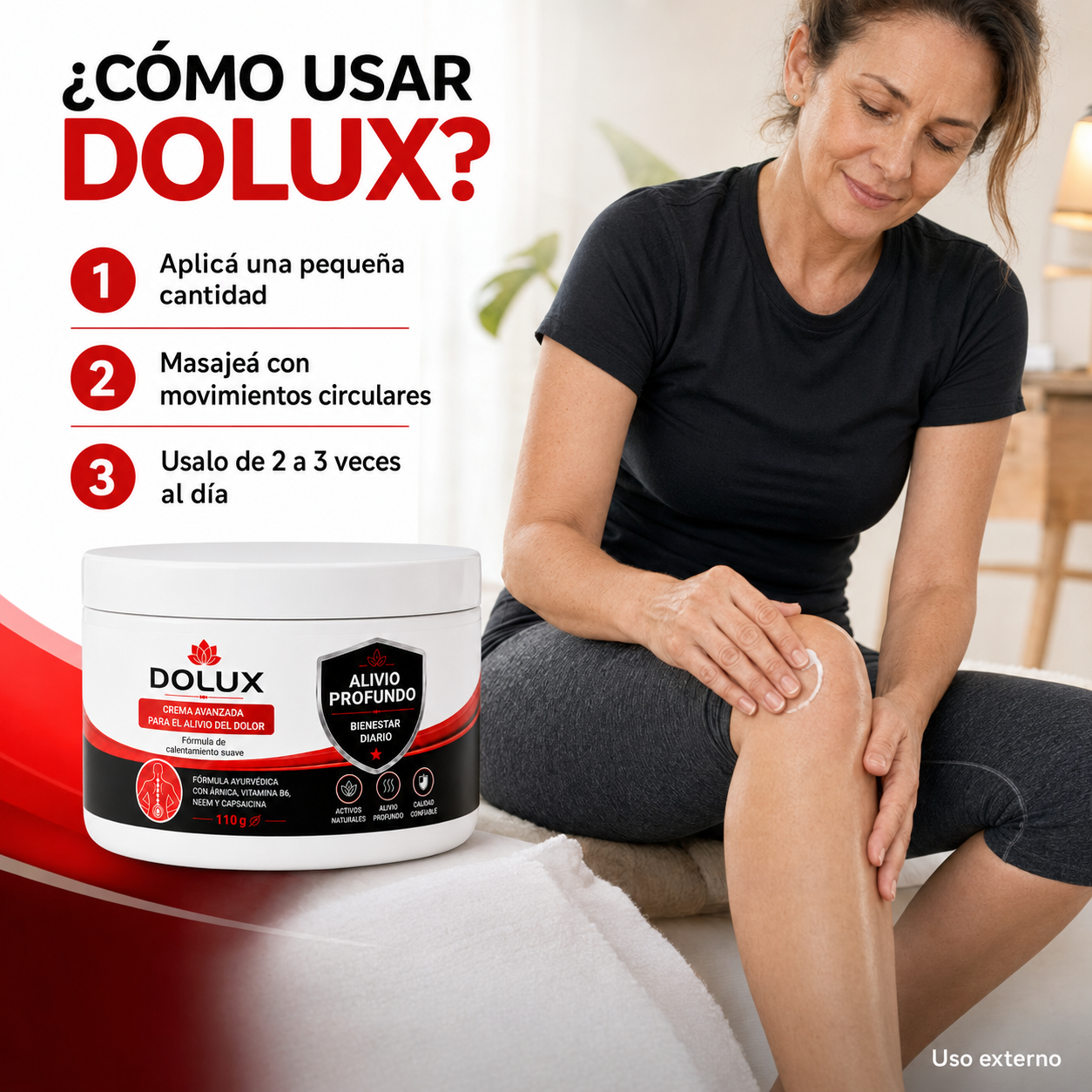 Dolux - fórmula con árnica, vitamina B6, neem y capsaicina